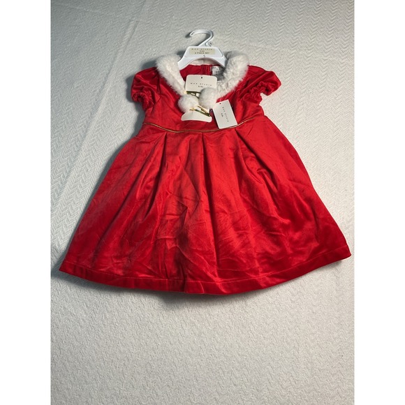Max Studio Kids Christmas Dress Holiday Party Outfit 2T Red Velvet - Picture 1 of 6